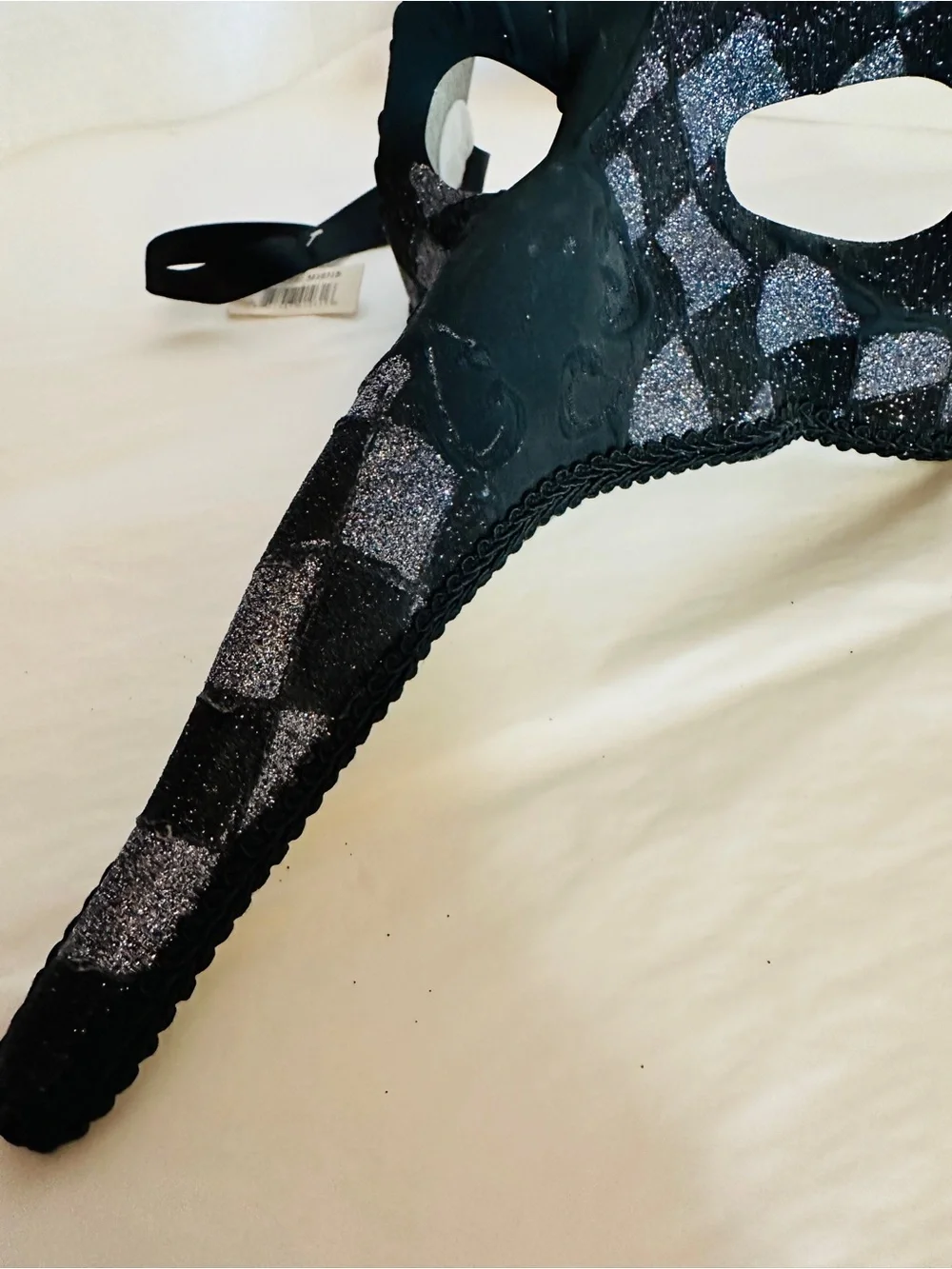 Black Venetian Long-Nose Face Mask for Men